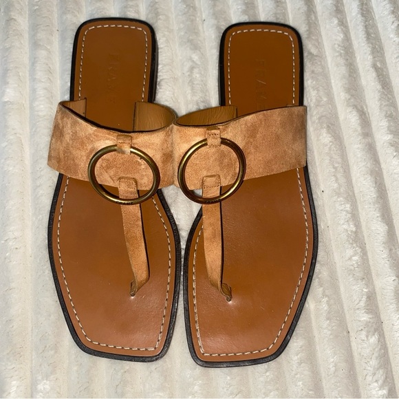 Frame Denim Tan Sandals Minimalist Summer Style - Picture 4 of 7